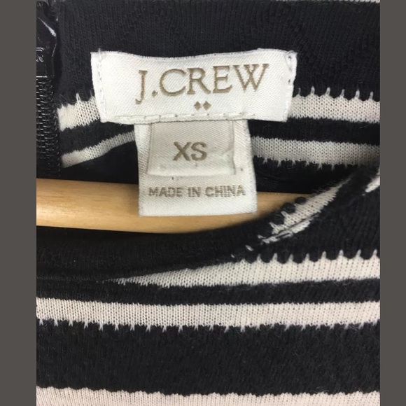 J. Crew Black Cream Textured Striped Dress - Picture 4 of 7
